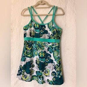 Prana green printed top XL good condition